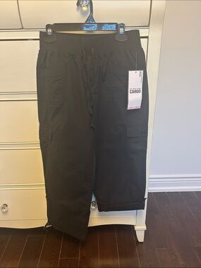 Almost Famous Black Cargo Capris with Drawstring Waist